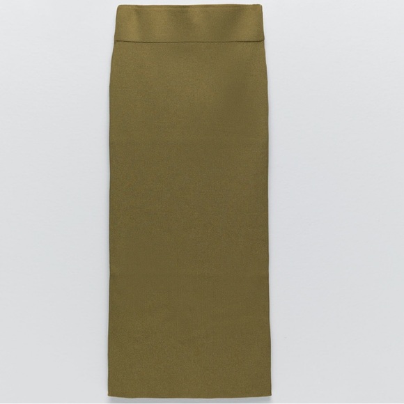 ZARA KNIT MIDI SKIRT - Picture 2 of 7